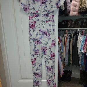Slight on Shoulders Floral Jumpsuit